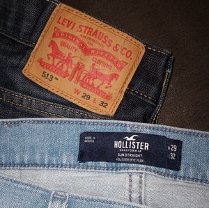 2 pairs Men's Slim Straight Jeans